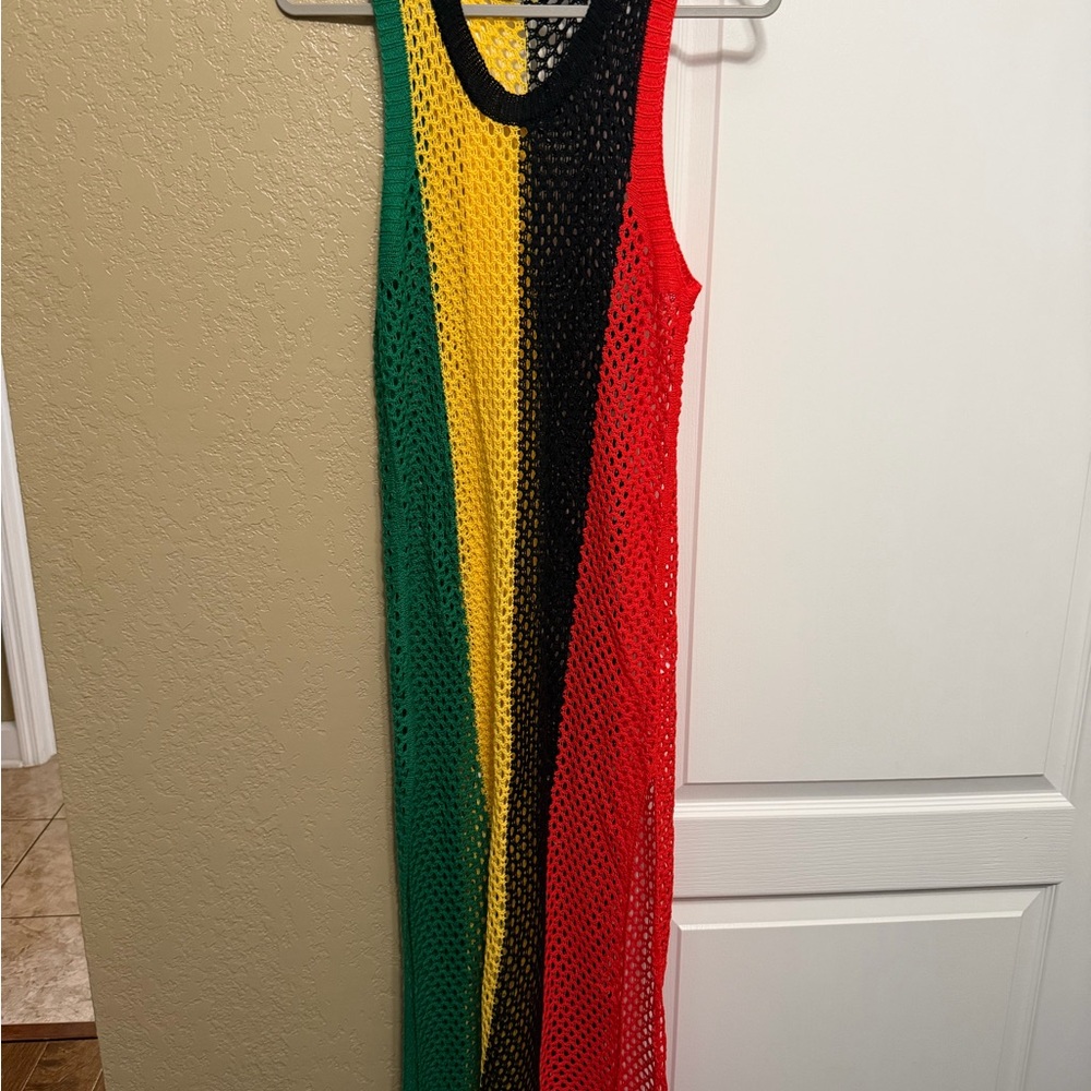 Colorful Striped Crochet Dress